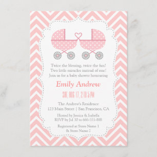 Invitaciones para Baby Shower de Gemelas Niña