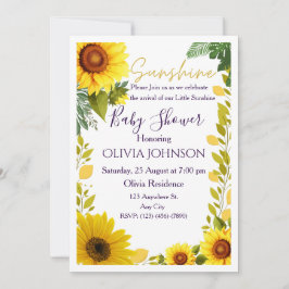 Invitaciones para Baby Shower de Girasoles