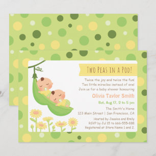 Invitaciones para Baby Shower de Guisantes Durmien