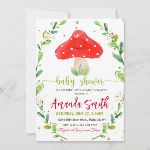 Invitaciones para baby shower de hongos, invitacio