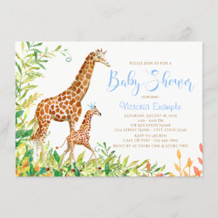 Invitaciones para baby shower de jirafa niño