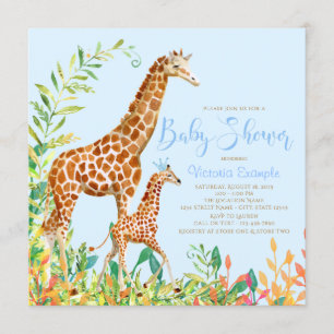 Invitaciones para baby shower de jirafa niño