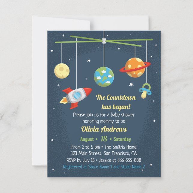Invitaciones para Baby Shower de Juguetes para la  (Anverso)