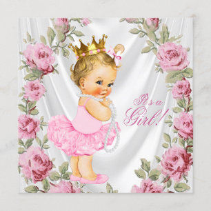 Invitaciones para Baby Shower de la Princesa Rosa