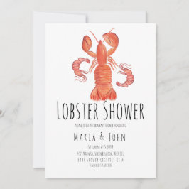 Invitaciones para Baby Shower de Langosta con Acua
