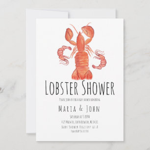Invitaciones para Baby Shower de Langosta con Acua