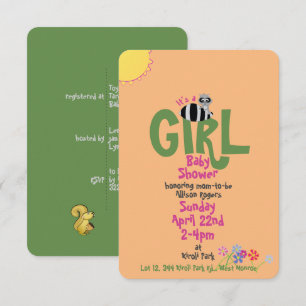 Invitaciones para baby shower de Mapache con Ardil