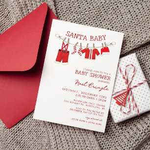 Invitaciones para Baby Shower de Navidad Santa Beb