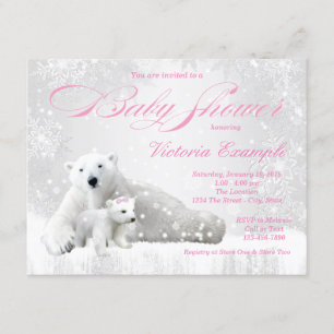 Invitaciones para baby shower de niña con osito co