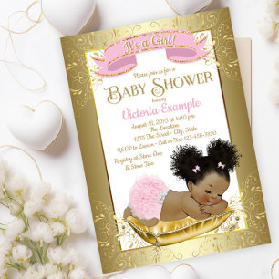 Invitaciones para Baby Shower de Niña Étnica con D