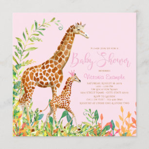 Invitaciones para Baby Shower de Niña Jirafa