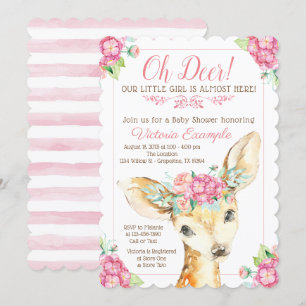 Invitaciones para Baby Shower de Niña "Oh Ciervo"