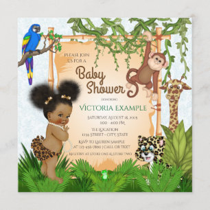 Invitaciones para Baby Shower de Niña Safari