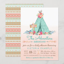 Invitaciones para Baby Shower de Niña TeePee