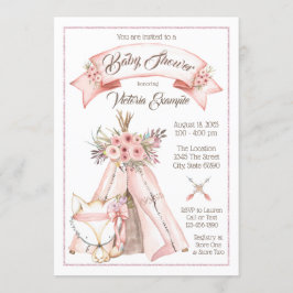 Invitaciones para Baby Shower de Niña Tribal TeePe