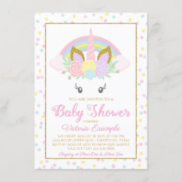 Invitaciones para Baby Shower de Niña Unicornio Ar