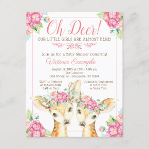 Invitaciones para Baby Shower de Niñas Gemelas Cie