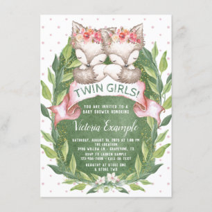 Invitaciones para Baby Shower de Niñas Gemelas Zor