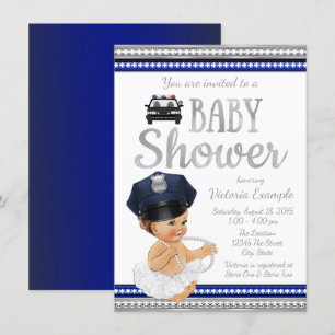 Invitaciones para Baby Shower de Niñas Policía