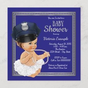 Invitaciones para Baby Shower de Niñas Policía