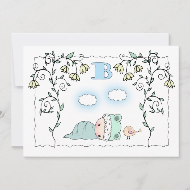 Invitaciones para Baby Shower de Niño (Anverso)