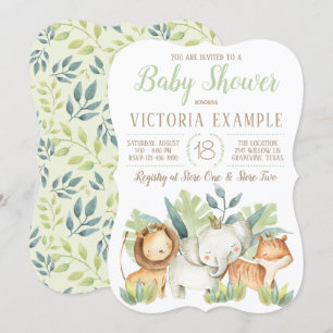 Invitaciones para Baby Shower de Niño Animales Saf