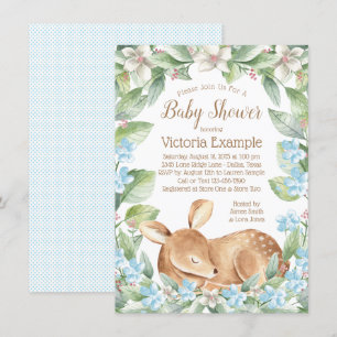 Invitaciones para Baby Shower de Niño Ciervo Cria