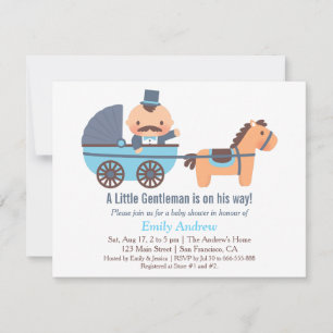 Invitaciones para Baby Shower de Niño con Bigote G