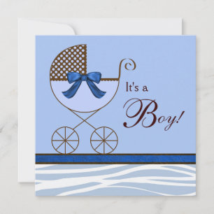 Invitaciones para Baby Shower de Niño con Cebras M