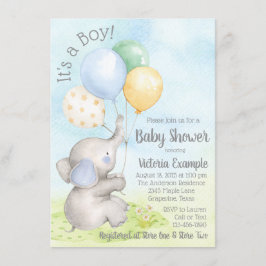Invitaciones para Baby Shower de Niño con Elefante