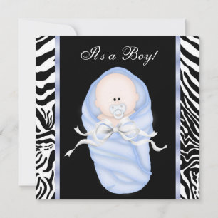 Invitaciones para Baby Shower de Niño con Estampad