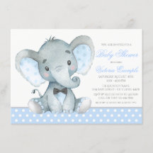 Invitaciones para Baby Shower de Niño Elefante
