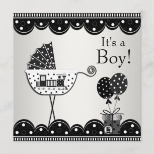 Invitaciones para Baby Shower de Niño en Tren Blan