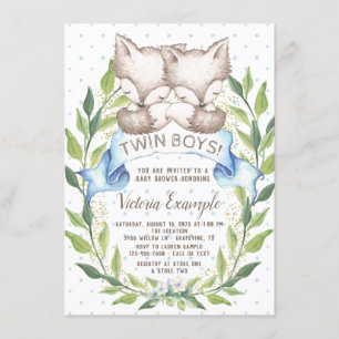 Invitaciones para Baby Shower de Niño Gemelo con Z