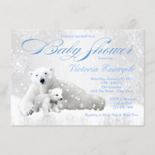 Invitaciones para Baby Shower de Niño Invierno Mar