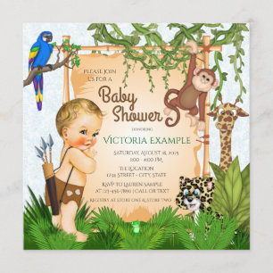 Invitaciones para Baby Shower de Niño Safari