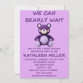 Invitaciones para Baby Shower de Osito de Peluche
