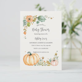 Invitaciones para baby shower de Otoño Calabaza