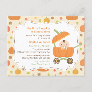 Invitaciones para Baby Shower de Otoño con Cocheci
