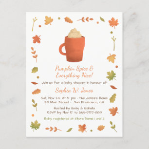 Invitaciones para Baby Shower de Otoño con Especia