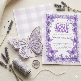 Invitaciones para baby shower de Pastel Purple Lov
