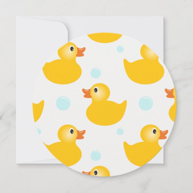 invitaciones para baby shower de patito de goma (Anverso)