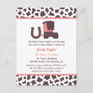 Invitaciones para Baby Shower de Pequeña Vaquera