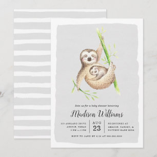 Invitaciones para Baby Shower de Perezoso Bebé Col