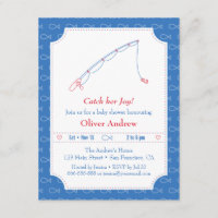 Invitaciones para Baby Shower de Pesca Azules y Ro