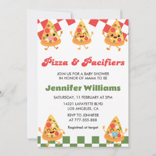 Invitaciones para Baby Shower de Pizza Bebé y Chup