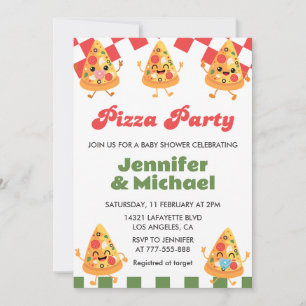 Invitaciones para Baby Shower de Pizza Fiesta de P