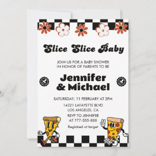 Invitaciones para Baby Shower de Pizza Rebanada Re