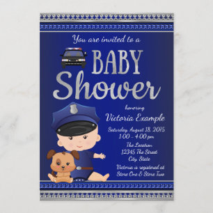 Invitaciones para Baby Shower de Policía