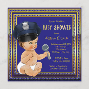 Invitaciones para Baby Shower de Policía